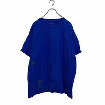 Champion 半袖 ロゴTシャツ XL ブルー チャンピオン ビッグサイズ クルーネック ワンポイント 刺繍ロゴ 古着卸 アメリカ仕入 a604-5606_画像1