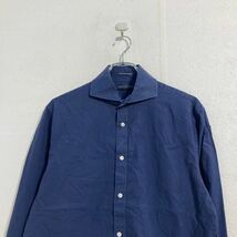 TOMMY HILFIGER 長袖 無地シャツ L ネイビー トミーヒルフィガー スリムフィット 古着卸 アメリカ仕入 a604-5575_画像2