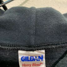 GILDAN プリント スウェット パーカー M ブラック ホワイト ギルダン 裏起毛 フーディー 古着卸 アメリカ仕入 a511-5207_画像7