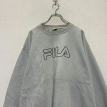 FILA ロゴ スウェット トレーナー XXL ライトブルー ブラック フィラ ビッグサイズ 裏起毛 古着卸 アメリカ仕入 a511-5178_画像2