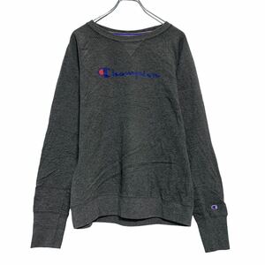 champion ロゴ スウェット トレーナー M グレー ブルー レッド チャンピオン 裏起毛 古着卸 アメリカ仕入 a511-5302