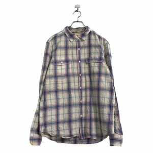 Levi's 長袖 チェック シャツ L ホワイト ブルー レッド リーバイス 2ポケット 古着卸 アメリカ仕入 a511-5154