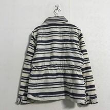 Levi's コットン ジャケット レディース M ホワイト ブルー ボーダー リーバイス フード付 古着卸 アメリカ仕入 a512-5202_画像6