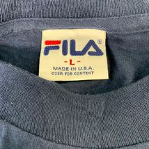 FILA 半袖 ロゴTシャツ L ネイビー フィラ USA製 クルーネック 刺繍 ワンポイントロゴ 古着卸 アメリカ仕入 a604-5726_画像8