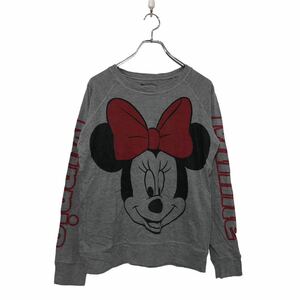 Disney 長袖 プリント Tシャツ M レディース グレー ディズニー ロンT ロングTシャツ ミニー 古着卸 アメリカ仕入 a601-6362