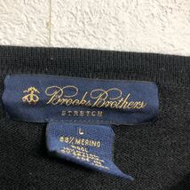 BROOKS BROTHERS Ｖネック セーター L ブラック ブルックスブラザーズ メリノウール 古着卸 アメリカ仕入 a601-5619_画像4