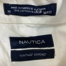 NAUTICA 長袖 無地シャツ L ホワイト ノーティカ ボタンダウン 古着卸 アメリカ仕入 a601-6681_画像9