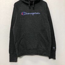 Champion プリント スウェット パーカー M グレー ブルー レッド ホワイト チャンピオン ロゴ 古着卸 アメリカ仕入 a601-6460_画像3