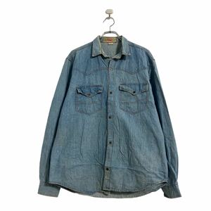 Levi's 長袖 デニムシャツ M ブルー リーバイス 古着卸 アメリカ仕入 a601-6709