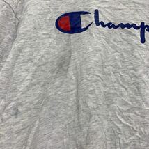 Champion 長袖 プリントTシャツ XL ライトグレー チャンピオン ロンT ロングTシャツ ロゴ 古着卸 アメリカ仕入 a601-6849_画像4