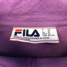 FILA ロゴ スウェット トレーナー XL パープル ホワイト ライトグレー フィラ ハーフジップ 裏起毛 古着卸 アメリカ仕入 a601-6032_画像8