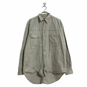 Levi's 長袖 無地 シャツ M ベージュ リーバイス ワーク 古着卸 アメリカ仕入 a601-6674