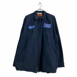 RED KAP 長袖 ワークシャツ 2XL ネイビー レッドキャップ ビッグサイズ 古着卸 アメリカ仕入 a602-5536