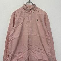 Ralph Lauren 長袖 ストライプシャツ 20 XL～ ボーイズ ピンク ホワイト ラルフローレン ロゴ ボタンダウン 古着卸 アメリカ仕入 a602-5022_画像2