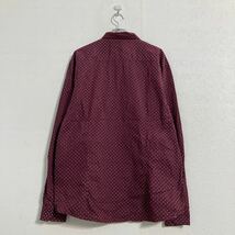 Retro Fire 長袖 柄シャツ XL～ ボルドー ホワイト 総柄 ビッグサイズ 古着卸 アメリカ仕入 a602-5534_画像5