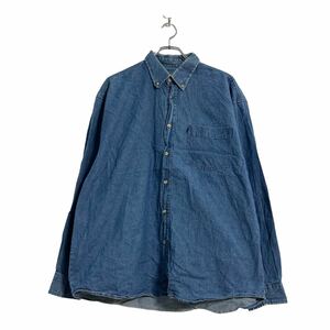 bewear 長袖 デニムシャツ XL ブルー ボタンダウン ビッグサイズ カジュアル 古着卸 アメリカ仕入 a602-5880