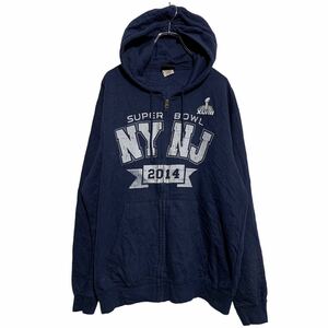 NFL TEAM APPAREL ジップアップ プリント スウェット パーカー L ネイビー エヌエフエル フットボール 2014 古着卸 アメリカ仕入 a602-6166