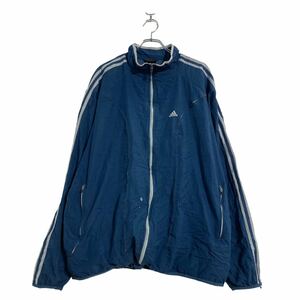 adidas ジップアップ ジャケット 2XL ネイビー ホワイト アディダス ビッグサイズ ウィンドブレーカー 古着卸 アメリカ仕入 a602-5812