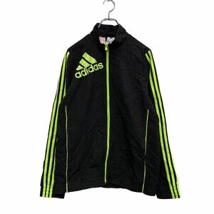 aadidas Zip выше спортивная куртка L 160 Kids черный neon желтый Adidas Logo б/у одежда . America скупка a602-5542