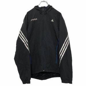 adidas ウインドブレーカー L ブラック スポーツ 古着卸 アメリカ仕入 a602-5797