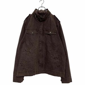 Levi's ミリタリージャケット L ブラウン リーバイス ジップアップ エポレット 古着卸 アメリカ仕入 a602-5835