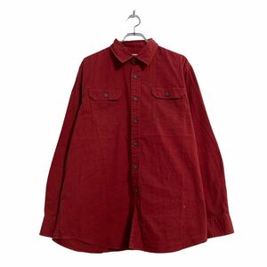 Wrangler 長袖 ワークシャツ L レッド ラングラー 古着卸 アメリカ仕入 a602-5406