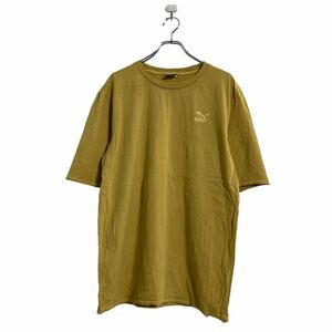 PUMA 半袖 ロゴTシャツ M イエロー プーマ ワンポイントロゴ 古着卸 アメリカ仕入 a603-6298