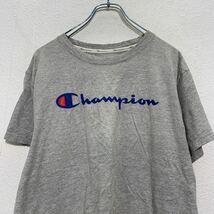 Champion 半袖 ロゴTシャツ 2XL グレー チャンピオン ビッグサイズ クルーネック 袖ロゴ 古着卸 アメリカ仕入 a603-6913_画像2