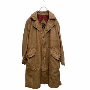 Montreal Leather Garment レザーコート 3XL～ キャメル カナダ製 ダブルボタン 古着卸 アメリカ仕入 a603-5750