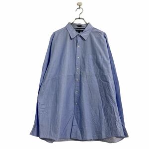 TOMMY HILFIGER 長袖 ストライプシャツ 2XL ブルー ホワイト ビッグサイズ トミーヒルフィガー 古着卸 アメリカ仕入 a603-5824