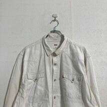 Levi's 長袖 デニムシャツ 2XL ホワイト リーバイス ビッグサイズ ウエスタン 古着卸 アメリカ仕入 a603-6641_画像2