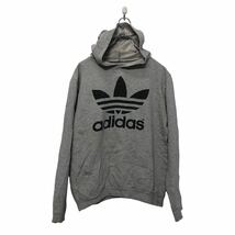 adidas ロゴ スウェット トレーナー レディース M~ アディダス グレー ブラック プリント ビッグロゴ 古着卸 アメリカ仕入 a603-6343_画像1