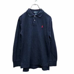 Polo Ralph Lauren 長袖 ポロシャツ ユースMサイズ ラルフローレン キッズ ネイビー 古着卸 アメリカ仕入 a603-5094