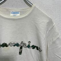 Champion 半袖 ロゴTシャツ S オフホワイト チャンピオン クルーネック 迷彩プリント 袖ロゴ 古着卸 アメリカ仕入 a603-6803_画像3