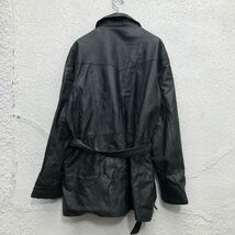 ジップアップ レザージャケット 2XL～ ブラック ビッグサイズ ウエストベルト 古着卸 アメリカ仕入 a603-5048_画像8