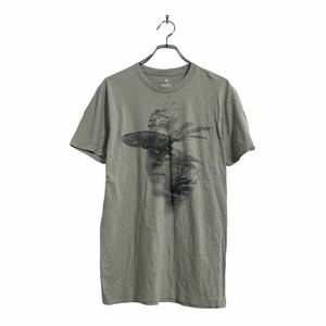 Sweet Leaf 半袖 プリント Tシャツ レディース M グレー 顔 古着卸 アメリカ仕入 a603-6570