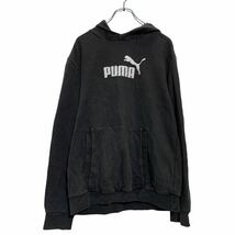 PUMA プリント スウェット パーカー XXL ブラック ホワイト プーマ ビッグサイズ 古着卸 アメリカ仕入 a603-5291_画像1