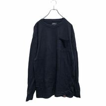 Dickies 長袖 無地Tシャツ M ネイビー ディッキーズ 胸ポケット ロンT ロングTシャツ 古着卸 アメリカ仕入 a603-5576_画像1