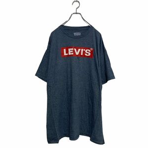 Levi's 半袖 プリントTシャツ 2XL ブルーグレー リーバイス クルーネック ビッグサイズ ロゴ 古着卸 アメリカ仕入 a603-5459