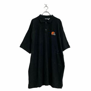 Reebok 半袖 ポロシャツ 4XL ブラック リーボック ビッグサイズ ホッケー ワッペン 古着卸 アメリカ仕入 a603-6626