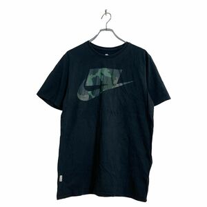 NIKE 半袖 プリント Tシャツ L ブラック ナイキ 迷彩ロゴ 古着卸 アメリカ仕入 a603-6265