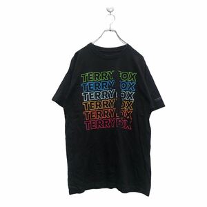 THE TERRY FOX 半袖 ロゴ Tシャツ L ザテリーフォックス ブラック 多色 文字 バックプリント 古着卸 アメリカ仕入 a603-6849