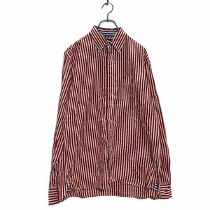 Рубашка с длинным рукавом с длинным рукавом Tommy Hilfiger M Red White Tommy Hill Figger Button Down Logo Wholesale Wholesale America Купить A603-6903