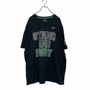 NIKE 半袖 プリント Tシャツ 2XL ブラック シルバー グリーン ナイキ ビッグサイズ クルーネック 袖ロゴ 古着卸 アメリカ仕入 a603-6761