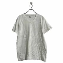 Reebok 半袖 無地 Tシャツ L ホワイト リーボック Vネック 古着卸 アメリカ仕入 a603-6272_画像1