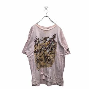 SOUTHERN Land 半袖 プリント Tシャツ XL ピンク ブラウン ベージュ シングルステッチ ビッグサイズ 古着卸 アメリカ仕入 a603-6699