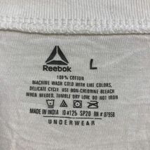 Reebok 半袖 無地 Tシャツ L ホワイト リーボック Vネック 古着卸 アメリカ仕入 a603-6272_画像7