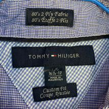 TOMMY HILFIGER 長袖 チェックシャツ 16 1/2 L ブルー トミーヒルフィガー ボタンダウン ワンポイントロゴ 古着卸 アメリカ仕入 a603-6858_画像9