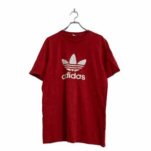 adidas 半袖 ロゴ Tシャツ M～ レッド アディダス ビッグロゴ 古着卸 アメリカ仕入 a603-6396