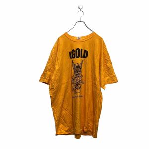 GILDAN 半袖 プリント Tシャツ 2XL ギルダン イエロー ブラック ビッグサイズ バックプリント 古着卸 アメリカ仕入 a603-6889